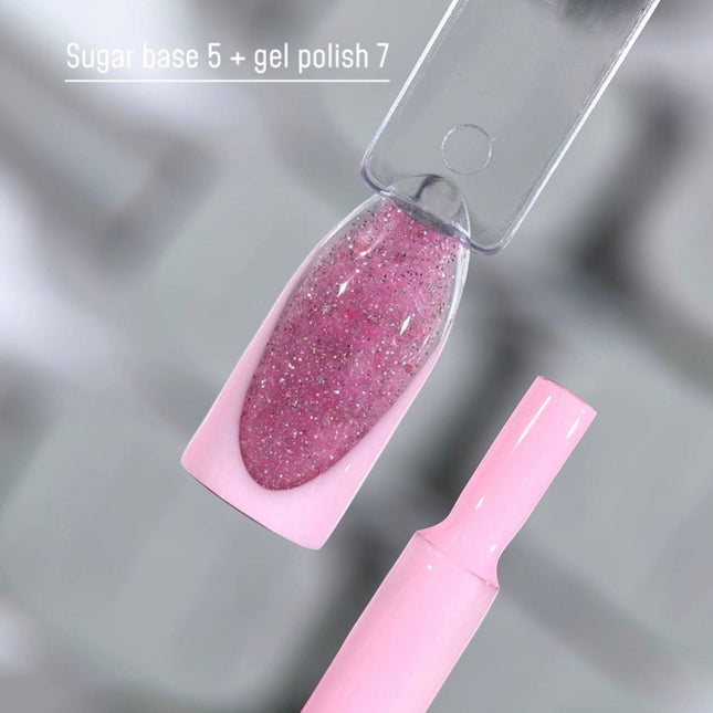 Saga Sugar Capa de base №5 Crimson con brillo de color 10ml