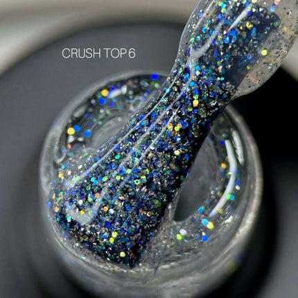 Saga Top Crush №06 with blue holographic sparkles 9ml