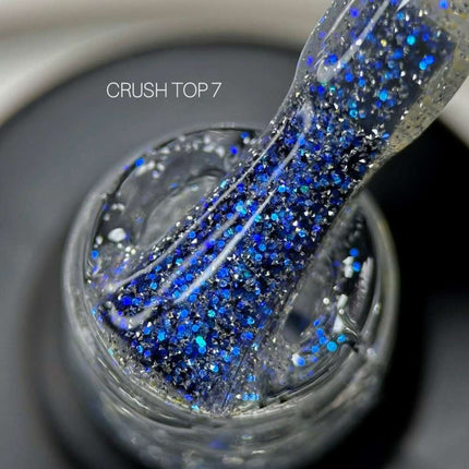 Saga Top Crush №07 with blue chameleon sparkles 9ml