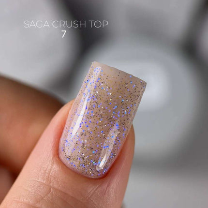Saga Top Crush №07 with blue chameleon sparkles 9ml
