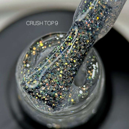 Saga Top Crush №09 with bronze holographic sparkles 9ml