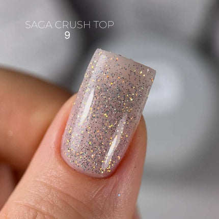 Saga Top Crush №09 with bronze holographic sparkles 9ml