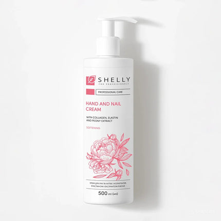 Crema para manos y uñas con colágeno, elastina y extracto de peonía Shelly 500 ml