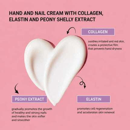 Crema para manos y uñas con colágeno, elastina y extracto de peonía Shelly 250 ml