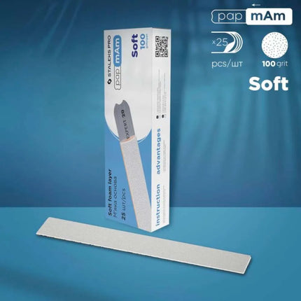 Limas desechables con espuma suave papmAm Staleks Expert 20 100 grit 25 piezas