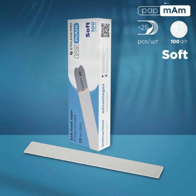 Disposable Files with soft foam papmAm Staleks Expert 20 100 grit 25 pcs
