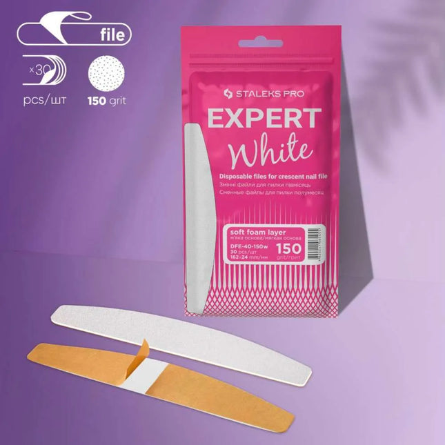 Disposable Files Crescent with a foam layer Staleks Expert 40 150 grit 30 pcs