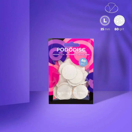 Limas desechables para disco de pedicura Staleks PODODISC L 80 granos 50 unidades