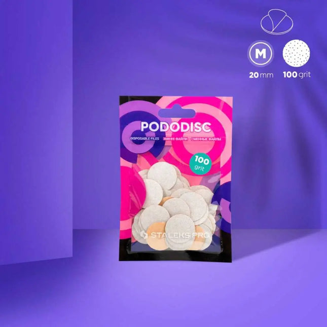 Limas desechables para pedicura Disco Staleks PODODISC M 100 grit 50 piezas
