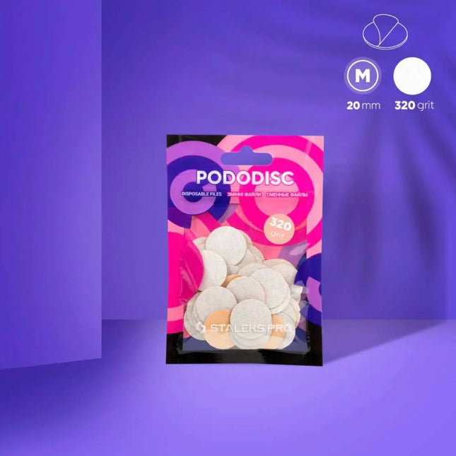 Limas desechables para pedicura Disco Staleks PODODISC M grano 320 50 piezas