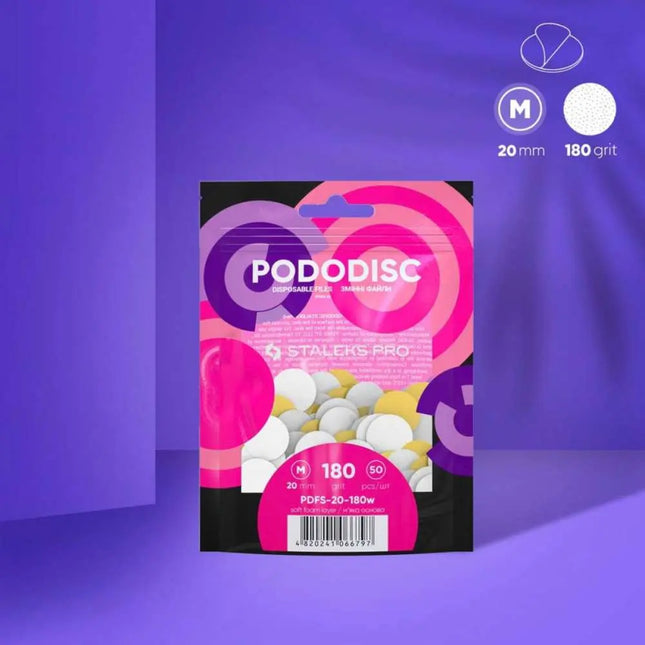 Disposable files with a foam layer for Pedicure Disc Staleks PODODISC M 180 grit 50pcs