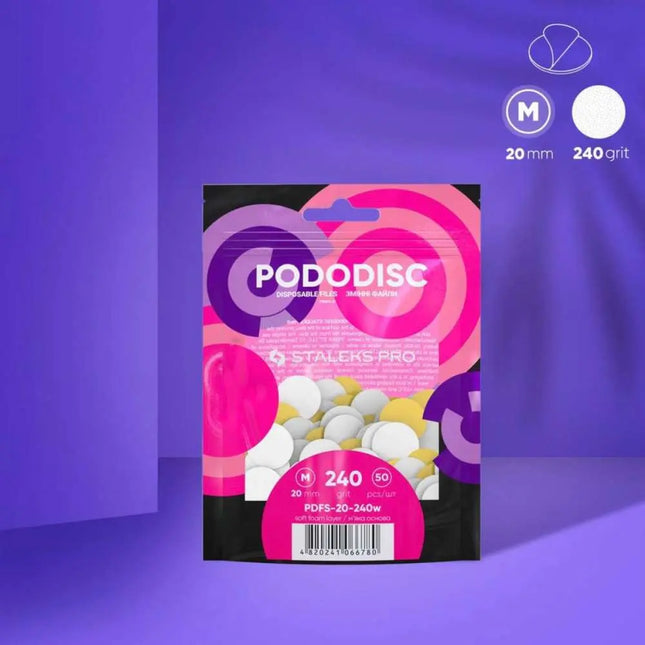 Disposable files with a foam layer for Pedicure Disc Staleks PODODISC M 240 grit 50pcs