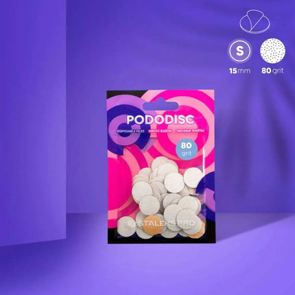 Limas desechables para disco de pedicura Staleks PODODISC S 80 granos 50 unidades