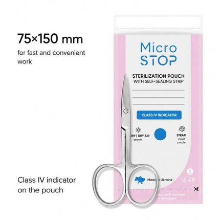 Bolsas de esterilización MicroSTOP 75x150mm (blancas) 100 unidades